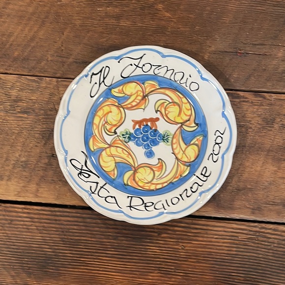 IL FORNAIO FESTA REGIONALE 2002 VINTAGE COLLECTIBLE ITALIAN PLATE - Picture 2 of 5